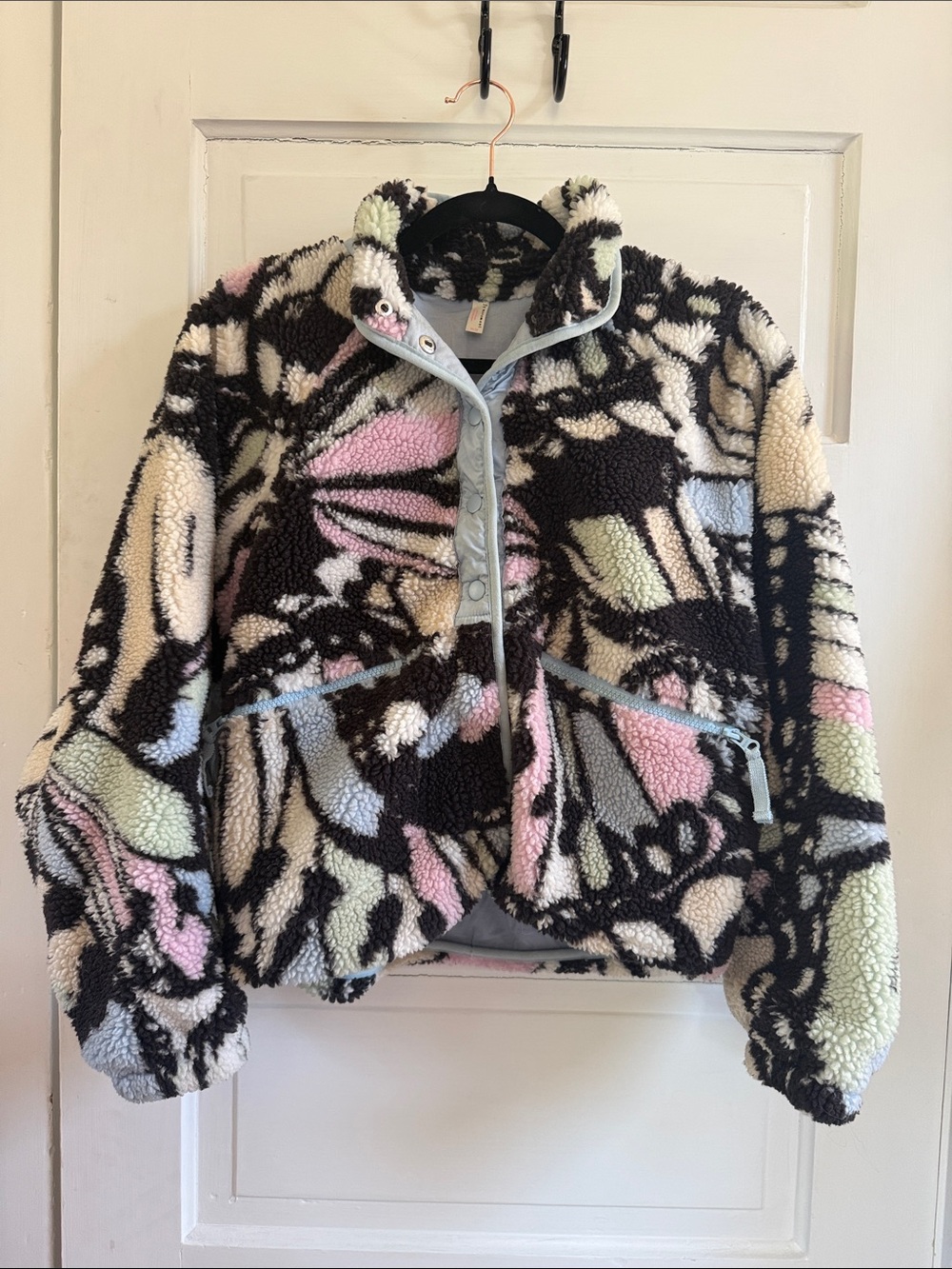 FP Movement Sherpa Snap-Up Jacket in Butterfly Pattern